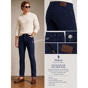 Polo Ralph Lauren The Sullivan Slim Men’s Army Blue Denim Jeans 30x30
